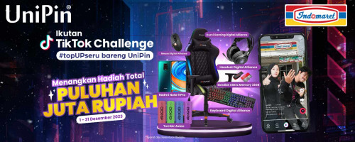 Ikutan TikTok Challenge #topUPseru bareng UniPin di Indomaret, Ada Hadiah Total Puluhan Juta Rupiah!